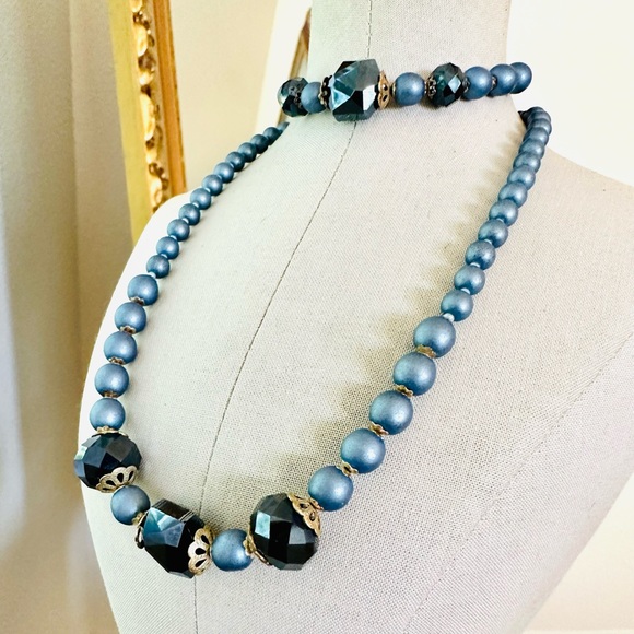 Vintage Blue Crystal Demi Parure Bracelet Set - Picture 5 of 12